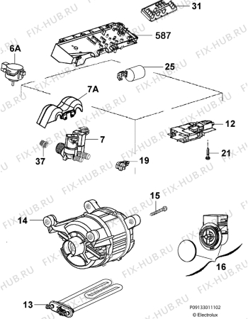 Взрыв-схема стиральной машины Far LT5512 - Схема узла Electrical equipment 268